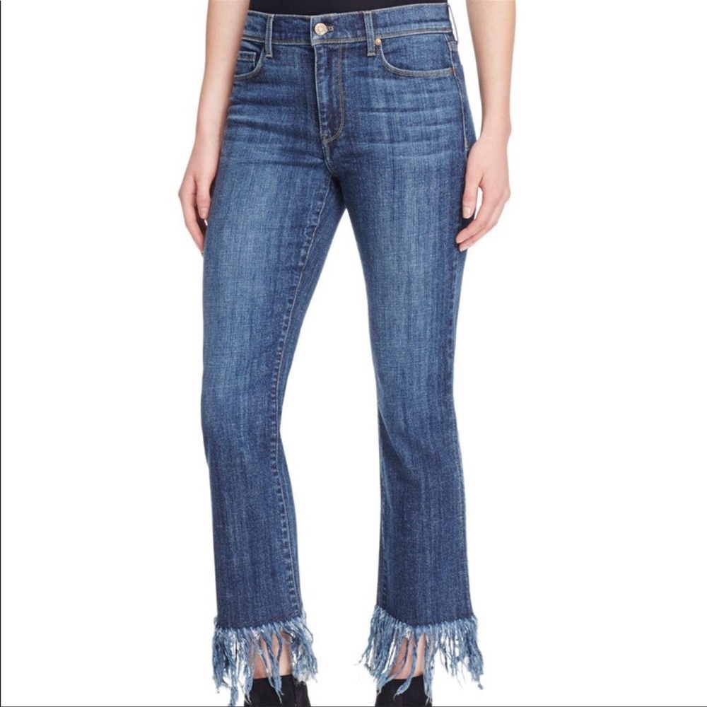 Pistola light blue denim jeans with frayed bottoms